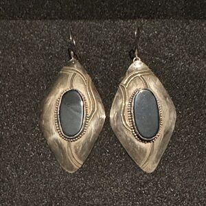 Elegant Silver and Black Onyx Earrings